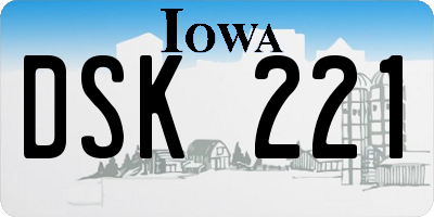 IA license plate DSK221
