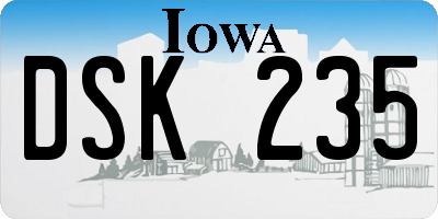 IA license plate DSK235