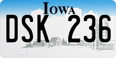 IA license plate DSK236