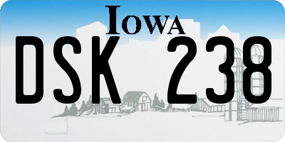 IA license plate DSK238