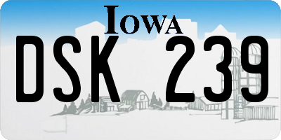 IA license plate DSK239