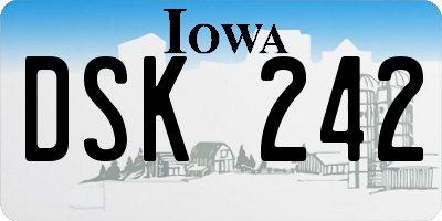 IA license plate DSK242