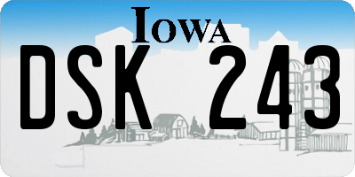 IA license plate DSK243
