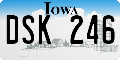 IA license plate DSK246