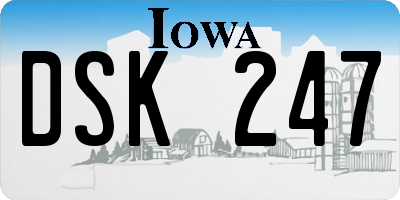 IA license plate DSK247