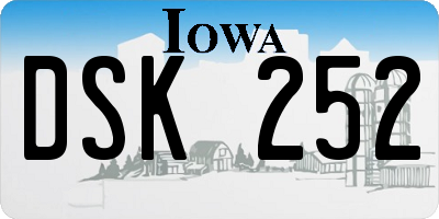 IA license plate DSK252