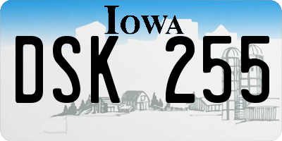 IA license plate DSK255