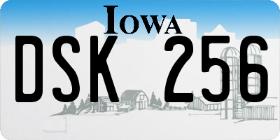 IA license plate DSK256
