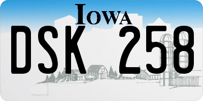 IA license plate DSK258
