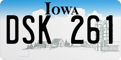 IA license plate DSK261