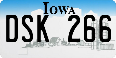 IA license plate DSK266