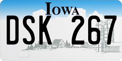 IA license plate DSK267