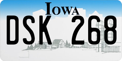 IA license plate DSK268