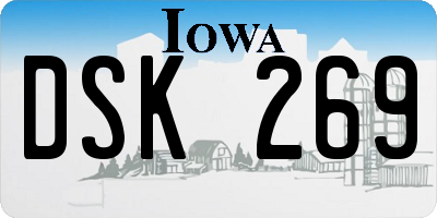 IA license plate DSK269