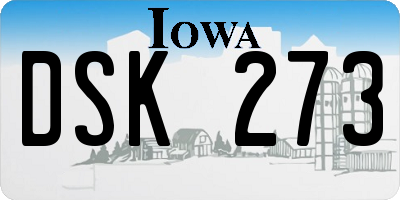 IA license plate DSK273