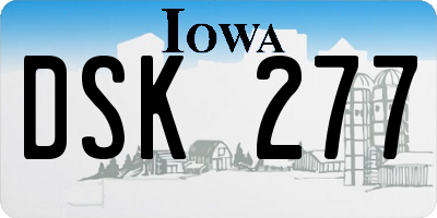 IA license plate DSK277