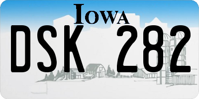 IA license plate DSK282