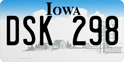 IA license plate DSK298