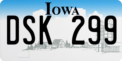 IA license plate DSK299
