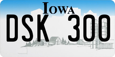 IA license plate DSK300