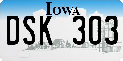 IA license plate DSK303