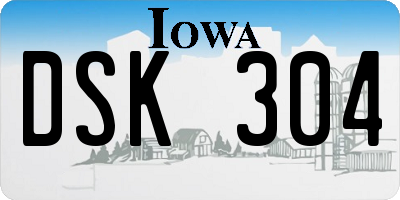IA license plate DSK304