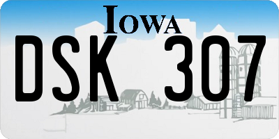 IA license plate DSK307