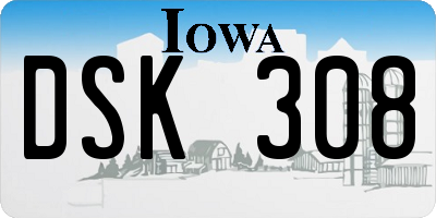 IA license plate DSK308