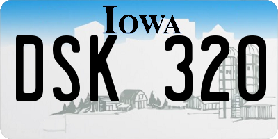 IA license plate DSK320