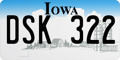 IA license plate DSK322