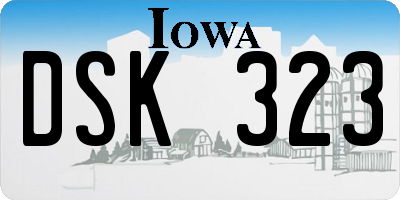 IA license plate DSK323