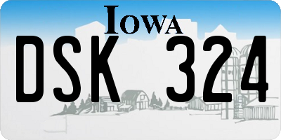 IA license plate DSK324