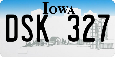 IA license plate DSK327
