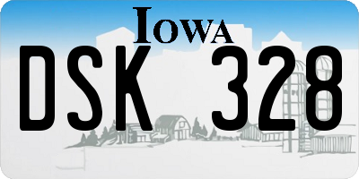 IA license plate DSK328