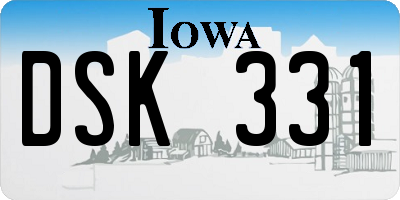 IA license plate DSK331