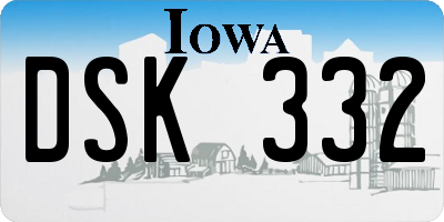 IA license plate DSK332