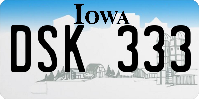 IA license plate DSK333