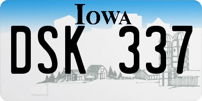 IA license plate DSK337