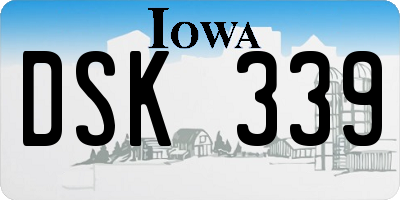 IA license plate DSK339