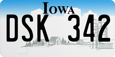IA license plate DSK342