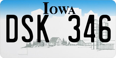 IA license plate DSK346