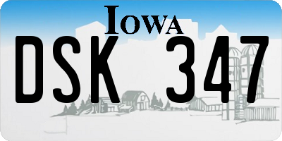 IA license plate DSK347