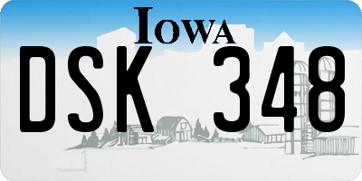IA license plate DSK348