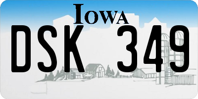 IA license plate DSK349