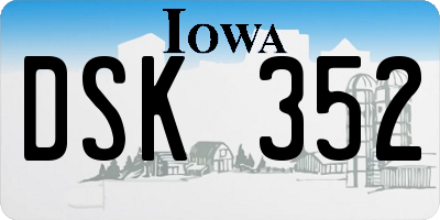 IA license plate DSK352