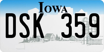 IA license plate DSK359