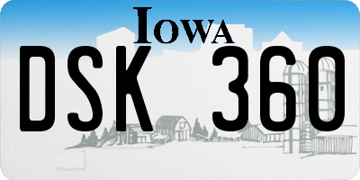 IA license plate DSK360