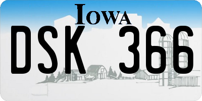 IA license plate DSK366