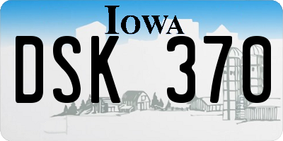IA license plate DSK370