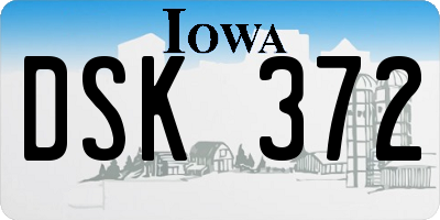 IA license plate DSK372